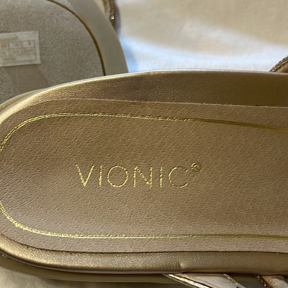 Vionic | Prism | Gold |Embellished Sandals with Delicate Straps | Size 8 - Picture 7 of 16
